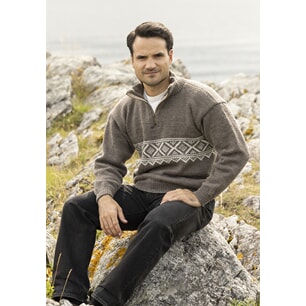 k-2619-11b "Setesdalbu" zipper genser
