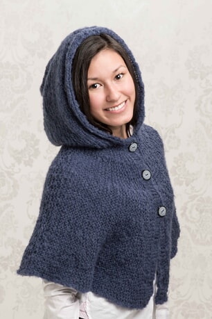 1417-9 Poncho med hette