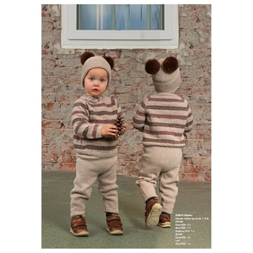 2204-9a "Rysle"-genser, bukse og lue (Sand, brun og rødbrun)