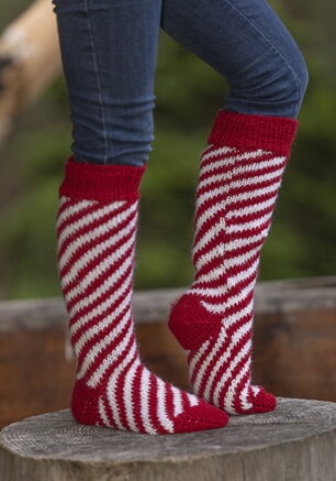 k-2238-10 "Candycane"-knestrømper